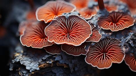 Premium AI Image | Mushroom Texture Hypnotic Macro