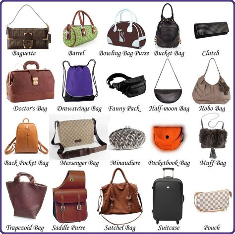 Vocabulary: bags | Types of handbags, Types of bag, Types of purses