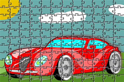 Red Sports Car Puzzle by Friv Games