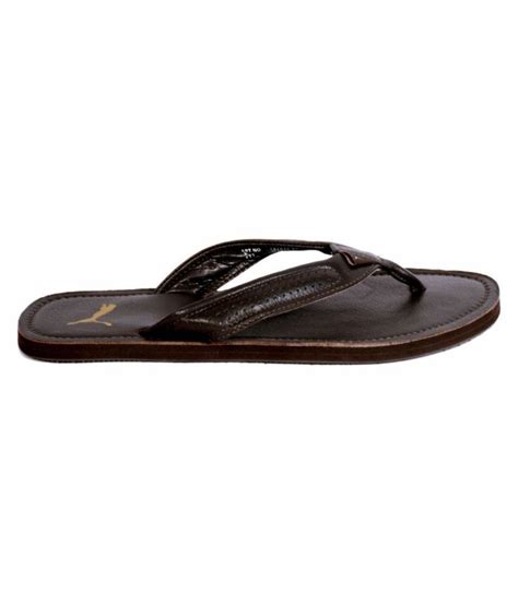 Puma Brown Leather Slippers Price in India- Buy Puma Brown Leather ...