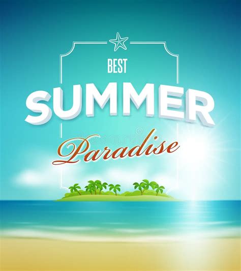 Summer Paradise Poster Design Template Stock Vector - Image: 39334474