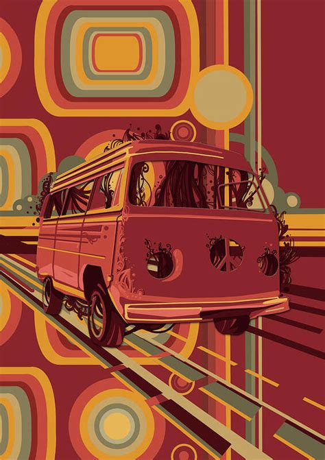 Retro Camper Van 70s Art Print by Bekim M