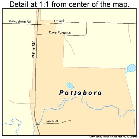 Pottsboro Texas Street Map 4859132