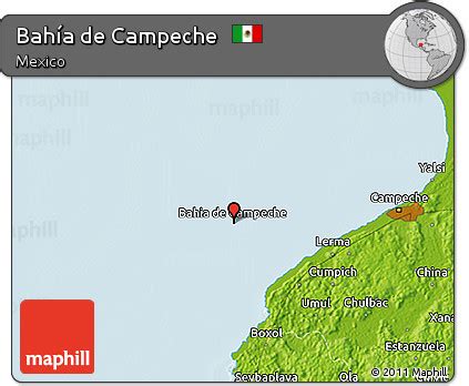 Free Physical 3D Map of Bahía De Campeche