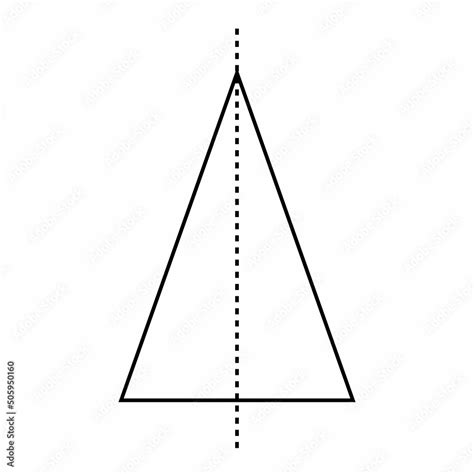 one line of symmetry of isosceles triangle Stock Vector | Adobe Stock