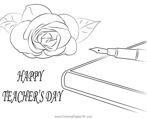 Wishing U Happy Teacher's Day Coloring Page for Kids - Free Teachers' Day Printable Coloring ...