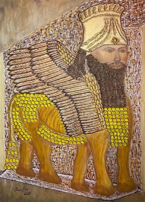 King Of Assyria Lamassu Symbol For Mesopotamian Culture Gilgamish History Religion Painting By ...