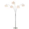 ARTIVA Evita 81 in. Brushed Steel LED Tree Arched Floor Lamp with ...