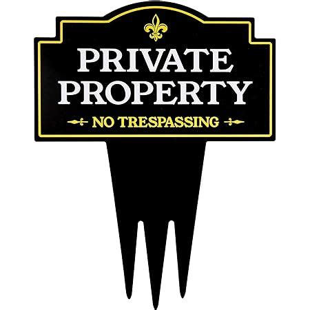 Amazon.com : Brookfield Products Private Property No Trespassing Yard Sign with Stake | Heavy ...