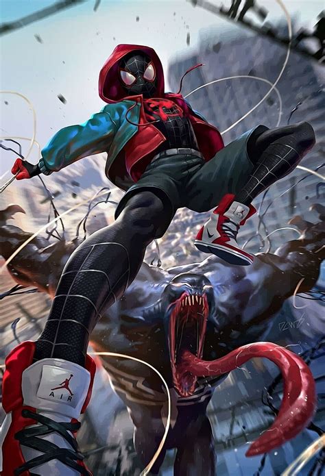 Spider-Man vs Venom Poster | Exclusive Art | Miles Morales | NEW | USA ...