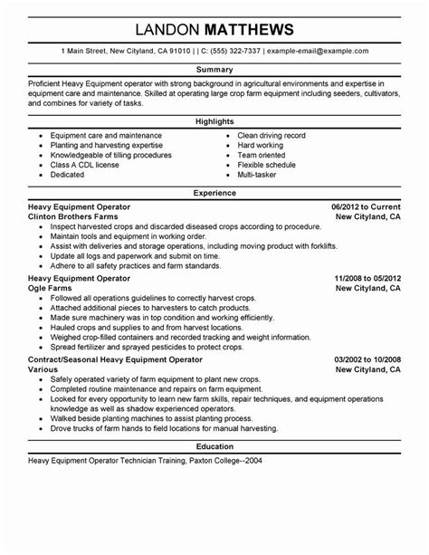 43++ Heavy equipment operator resume sample That You Can Imitate