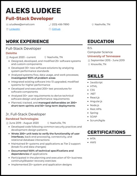 13 Real Full-Stack Developer Resume Examples That Worked in 2024