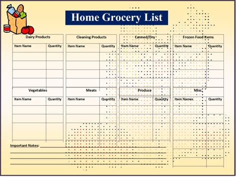 Printable Grocery List Templates - Free Report Templates Make A Grocery List, Grocery List ...