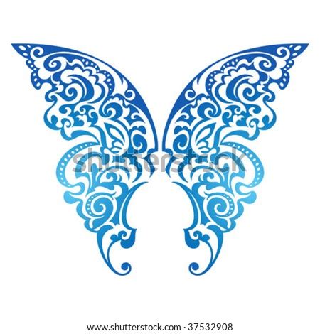 Abstract Butterfly Wings Silhouette, Vector Illustration - 37532908 ...