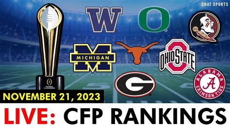 College Football Playoff Top 25 Rankings 2023 LIVE