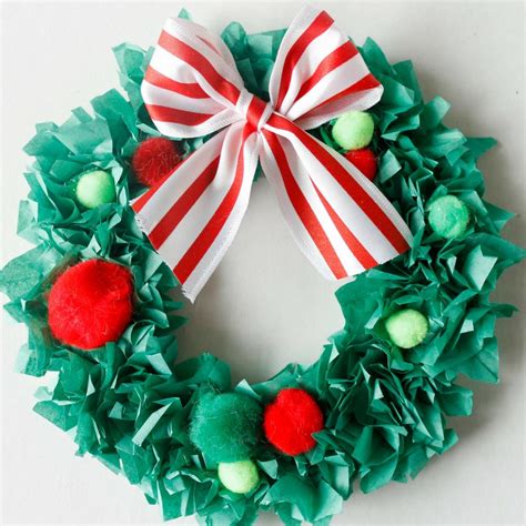 Tissue Paper Christmas Wreath Craft | Fun365