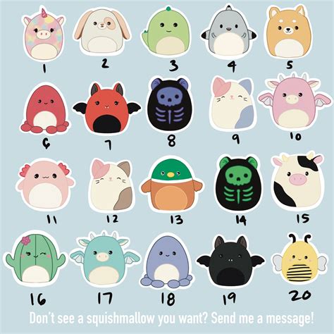 Squishmallow Stickers Printable