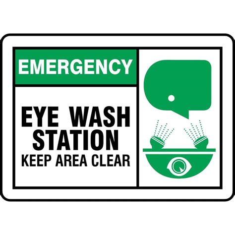 "Emergency Eye Wash Station..." Graphic Alert Sign | Gempler's