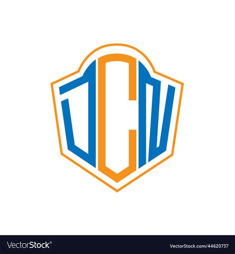 Dcn abstract monogram shield logo design on white Vector Image