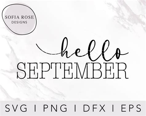 Hello SEPTEMBER SVG, September SVG, Hello Svg, Fall Svg, Month of September Svg, Fall Time Svg ...