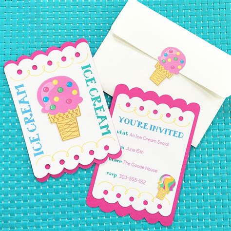 DIY Ice Cream Party Invitations - 100 Directions