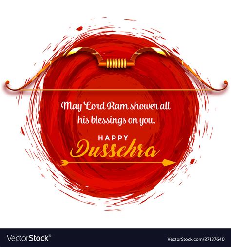 Happy dussehra wishes festival card greeting Vector Image