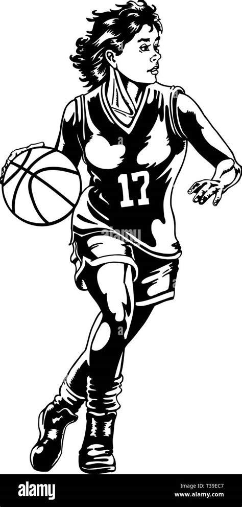 Basketball Girl Vector Illustration Stock Vector Image & Art - Alamy