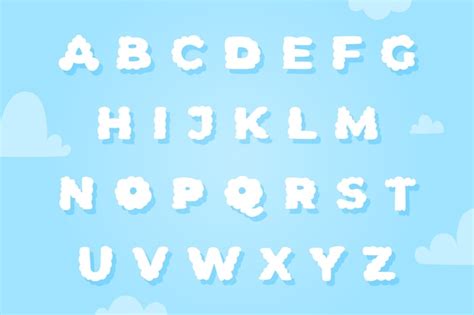 Free Vector | Realistic cloud font alphabet