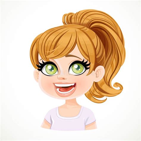 Cute Ponytail Cartoon Girl Stock Illustrations – 1,325 Cute Ponytail ...