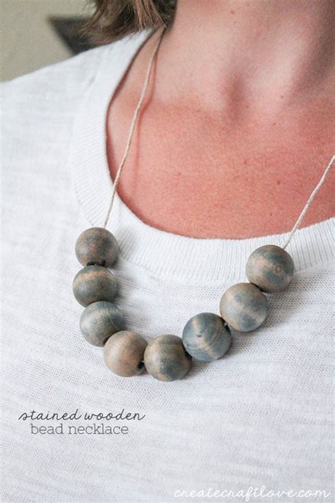 Stained Wooden Bead Necklace - Create Craft Love