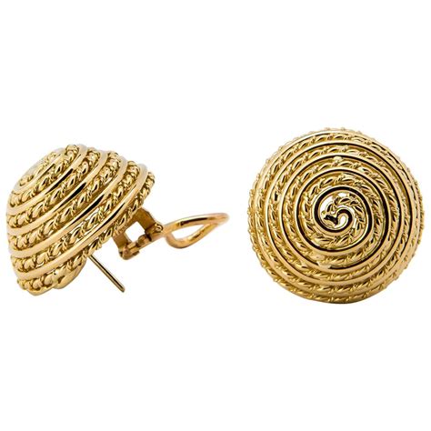 Tiffany and Co. Gold Modernist Earrings For Sale at 1stDibs