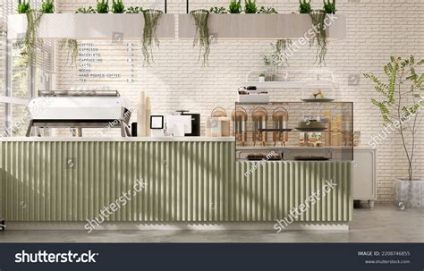 3d Render Stylish Korean Cafe Interior Stock Illustration 2208746855 ...