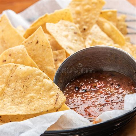 Tortilla Chips and Salsa Close Up Stock Image - Image of totopos, appetizer: 167923457