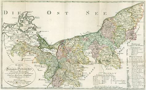 The Duchy of Pomerania, a detailed map from 1794 [5540x3372] : MapPorn