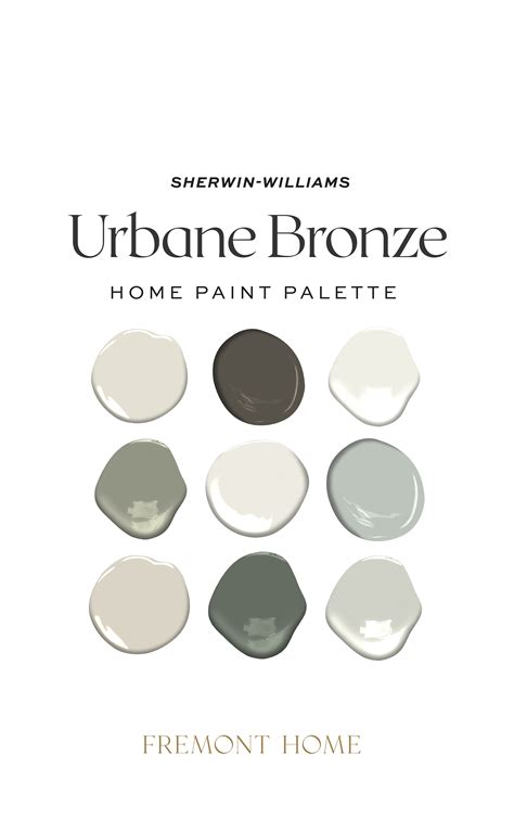 Urbane Bronze Complementary Color Palette for Sherwin - Etsy