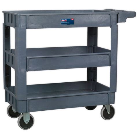 Sealey Heavy Duty Trolley 3 Level Composite with 83Kg Shelf Capacity | Workshop Trolleys