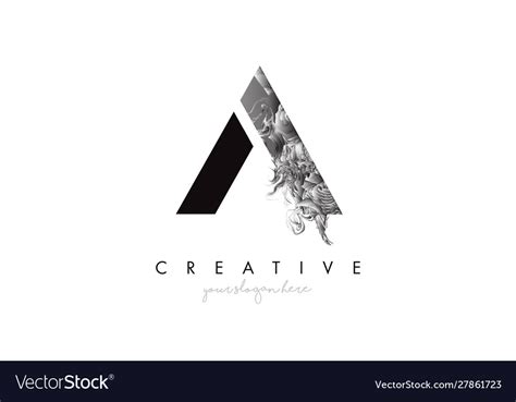 Letter a logo design icon with artistic grunge Vector Image