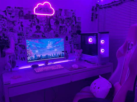 white gaming setup in 2022 | Game room design, Gaming room setup, Gamer room decor