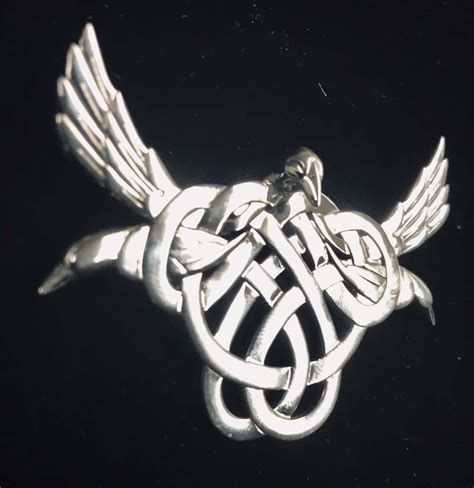 Triple Raven Morrigan Celtic Knot Work Pendant 92.5 Sterling Silver ⋆ ...