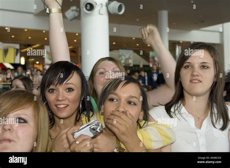 Screaming female fans at McFly band performance Stock Photo - Alamy