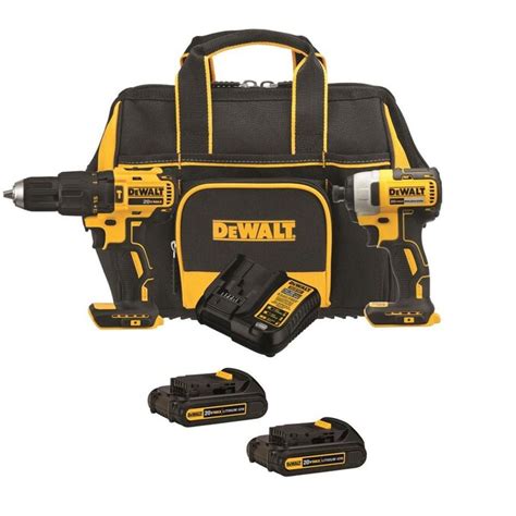 DEWALT 2-Tool 20-Volt Brushless Power Tool Combo Kit with Soft Case ...