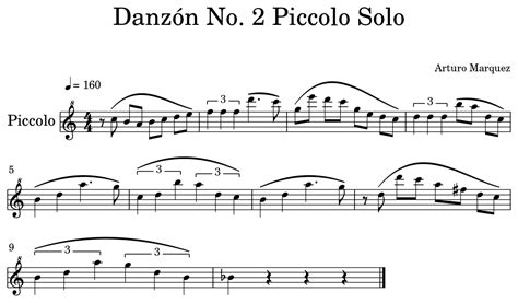 Danzón No. 2 Piccolo Solo - Sheet music for Piccolo