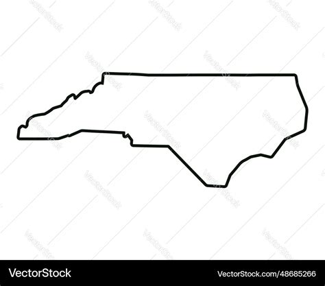 Us state map north carolina outline symbol Vector Image