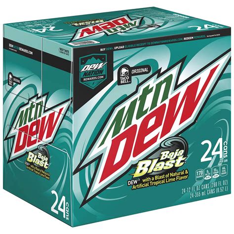 Amazon.com : Mountain Dew Baja Blast, 12 fl oz cans, 24 count (packaging may vary) : Grocery ...