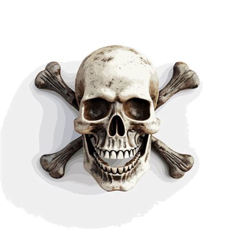 Premium Vector | Skull and Crossbones emoji on white background