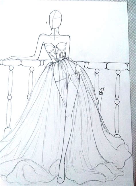 Fashion illustration model poses drawing fashion gown sketching fashion ...