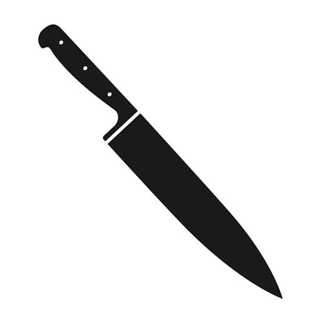 Kitchen knife icon design. Chef knife in black color 5440417 Vector Art ...