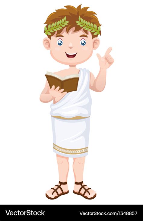 Ancient greek man cartoon Royalty Free Vector Image