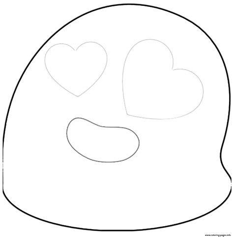 Google Emoji Hearts Coloring page Printable