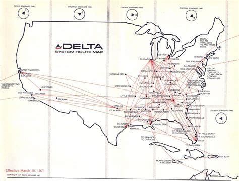 Airline Timetables: Delta Air Lines - March, 1971